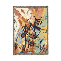 Abstract Art Woven Throw Blanket – Colorful Modern Boho Home Décor for Living Room, Bedroom & Sofa
